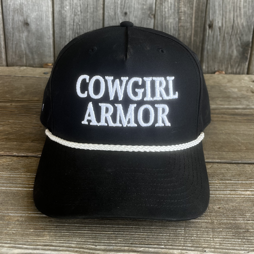 Cowgirl Armor Fashion Ribbon Ball Cap - Black/White