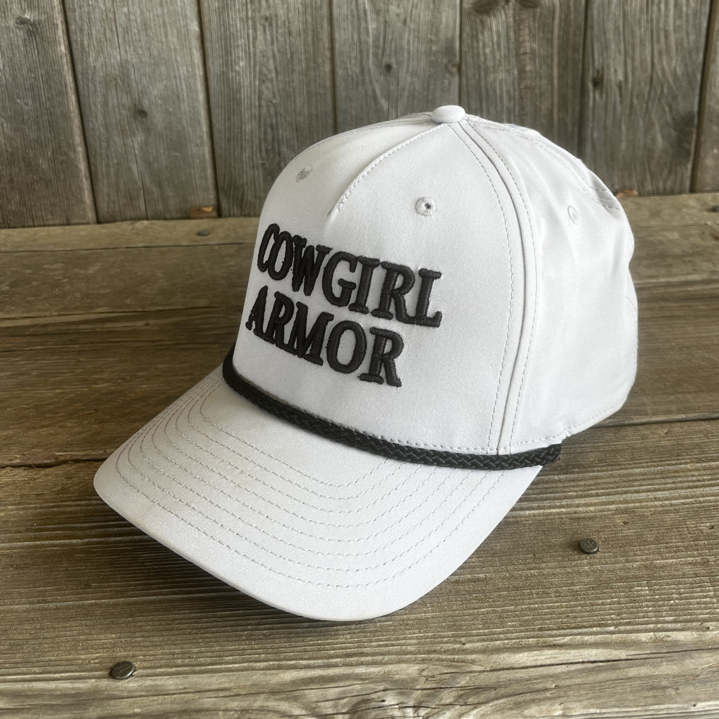 Cowgirl Armor Fashion Ribbon Ball Cap - Grey/Black