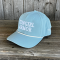Cowgirl Armor Fashion Ribbon Ball Cap- Light Blue/ White